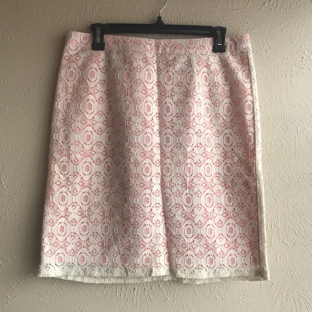 Lace Overlay Pencil Skirt